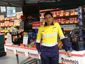 Bunnings Trade Women in Apprenticeships Awards 2024 winner Faiza Nazar, pictured at Bunnings with tools and equipment she has won
