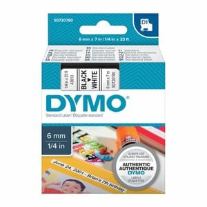 Dymo D1 Label Cassette 6mm X 7m - Black On White