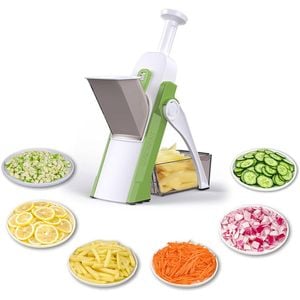 Catzon 5-in-1 Mandoline Slicer Adjustable Thickness 0.1-8mm-Green
