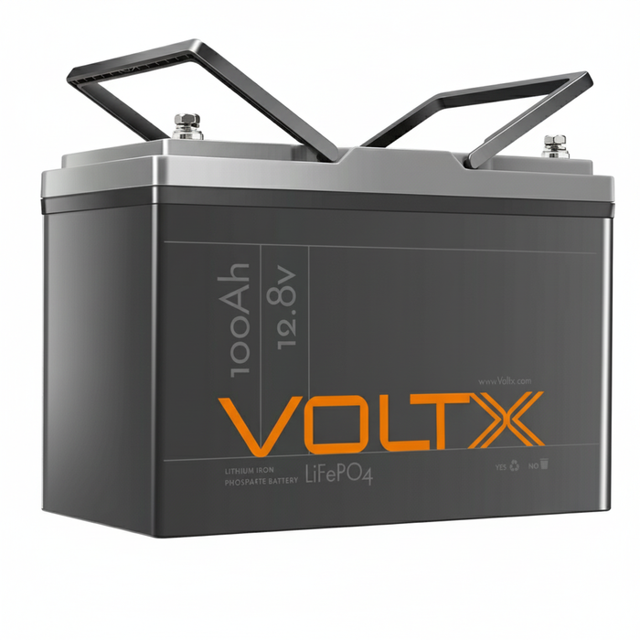 Voltx 12v 100ah Lifepo4 Lithium Battery 1280wh — 4000+ Cycles, Lightweight Deep Cycle For Rv, Solar, Marine & Camping