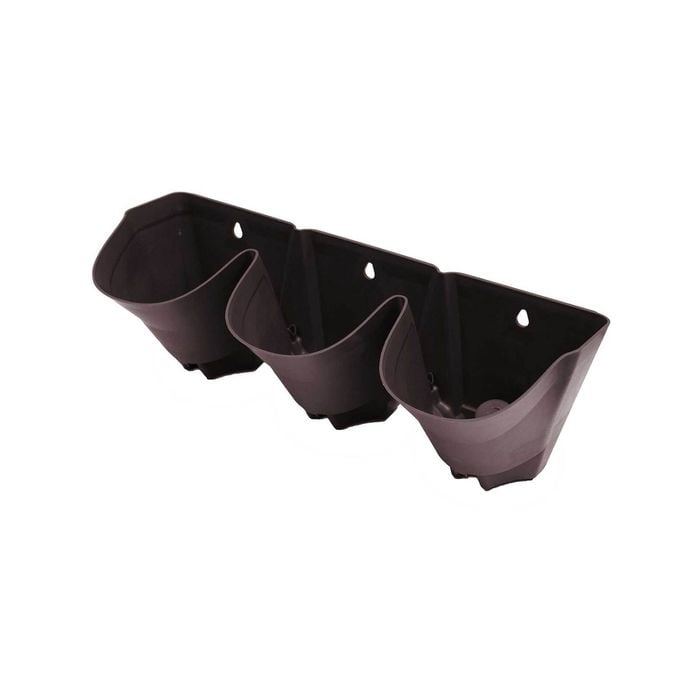 Jack Charcoal 3 Pot Garden Up Vertical Wall Stacker