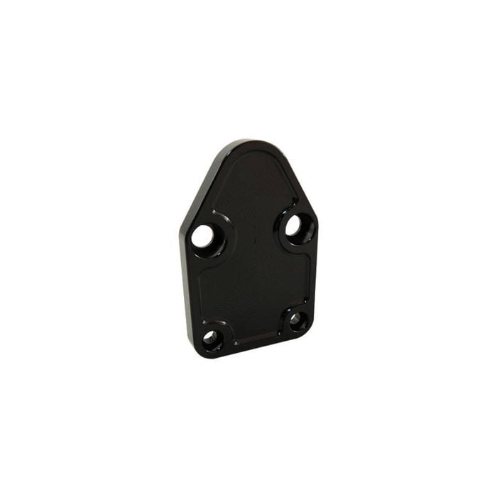 Fuel Pump Block Off Plate Small Block Chev Black Anodised Billet Aluminium