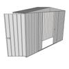 Build-a-Shed 3.0 x 0.8 x 2.3m Double Sliding and Single Hinge Door Narrow Shed - Zinc