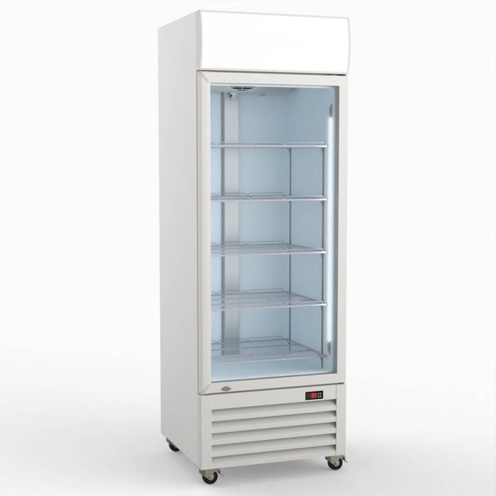 Thermaster 540L Single Glass Door Colourbond Upright Drink Fridge White LG-540P
