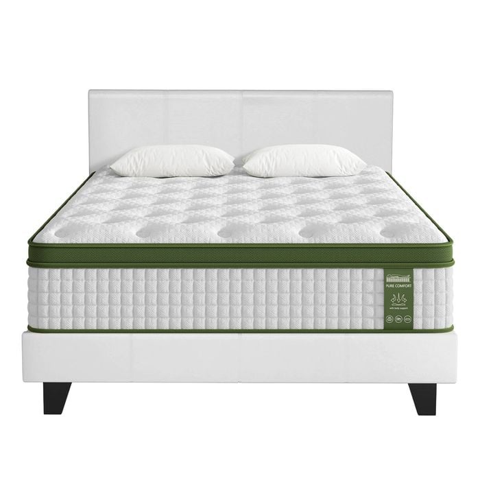 Artiss BedStory Queen Bed Frame Set with Hybrid Mattress