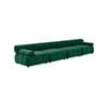 Foret 4 Seater Sofa Modular Arm Seat Tufted Velvet Lounge Couch Chaise Green