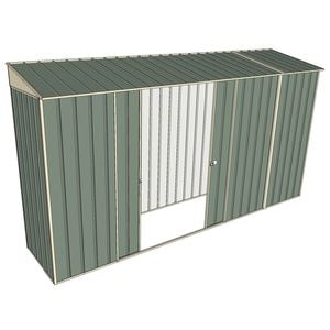 Build-a-Shed 0.8 x 3.7 x 2m Skillion Double Sliding Side Door Shed - Green
