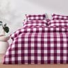 Dreamaker Remy Washed Cotton Yarn Dyed Check Quilt Cover Set Berry Queen
