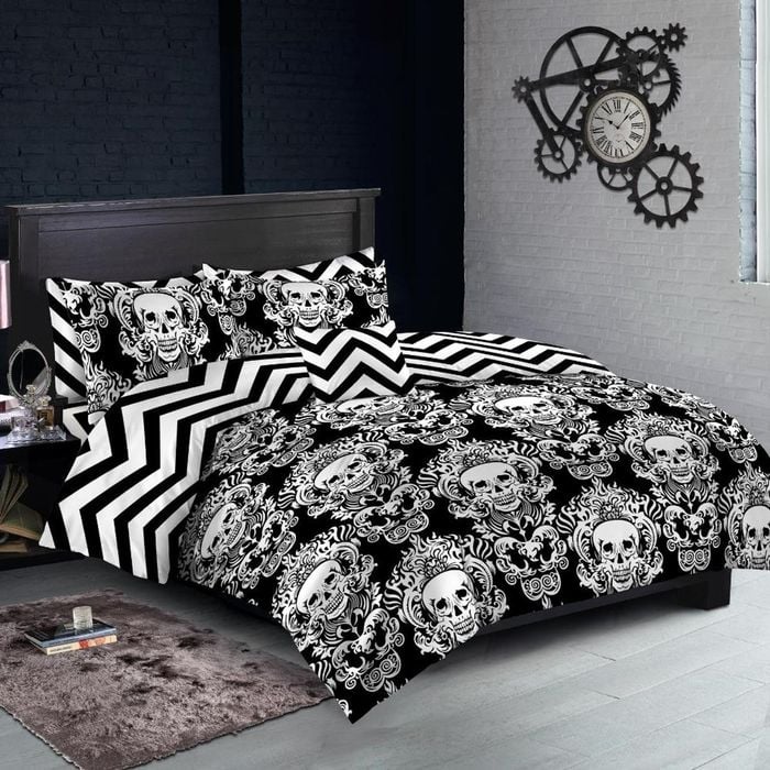Luxor King Single Dark Skull Design Cotton Soft Quilt/Doona/Duvet Cover  Set