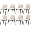 Oikiture 8x Dining Chairs Retro Faux Leather White