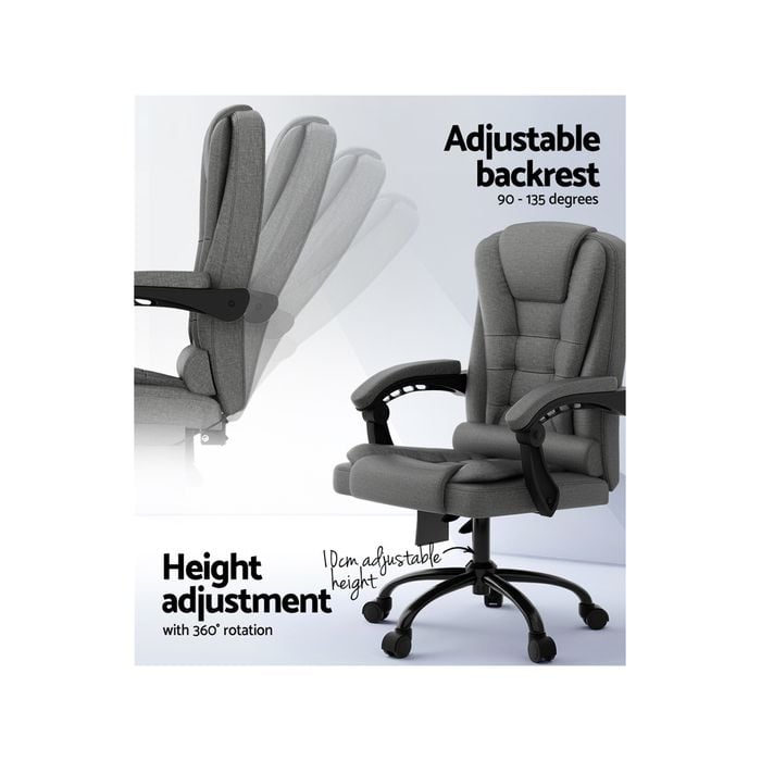 Artiss Massage Office Chair Grey - Bunnings Australia