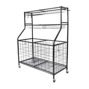 Social Hike Sports Equipment Storage Organiser Trolley on Wheels for Garage
