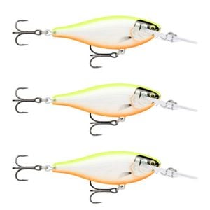3x Rapala 5.5cm Shad Rap Elite (Floating) Fishing Lures - Gilded Orange Belly