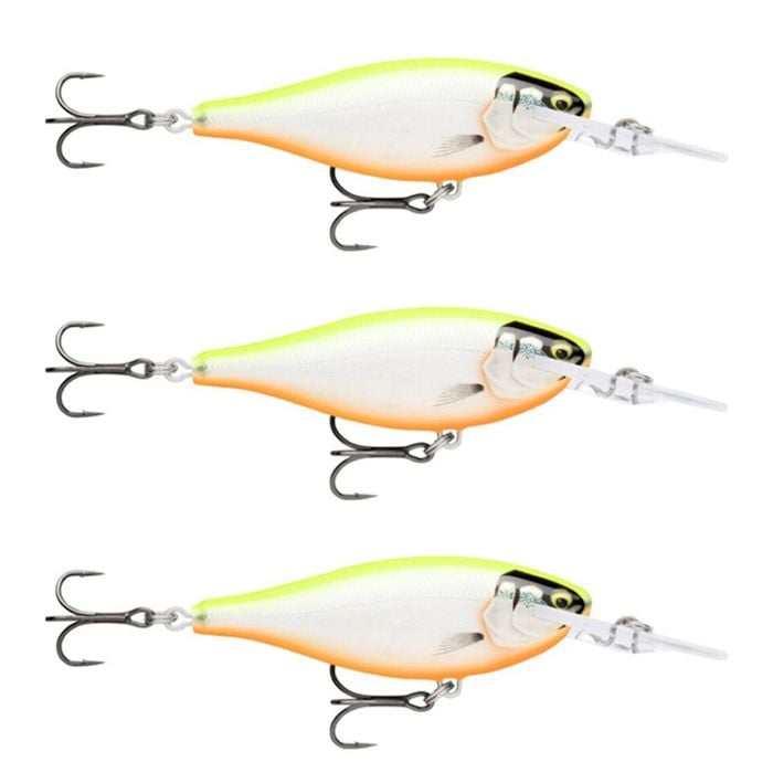 3x Rapala 5.5cm Shad Rap Elite (Floating) Fishing Lures - Gilded Orange Belly