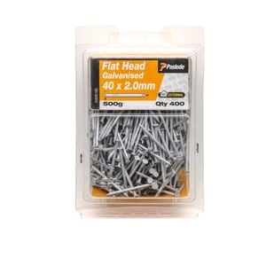 Paslode 40 x 2.0mm 500g Galvanised Flat Head Nails - 400 Pack