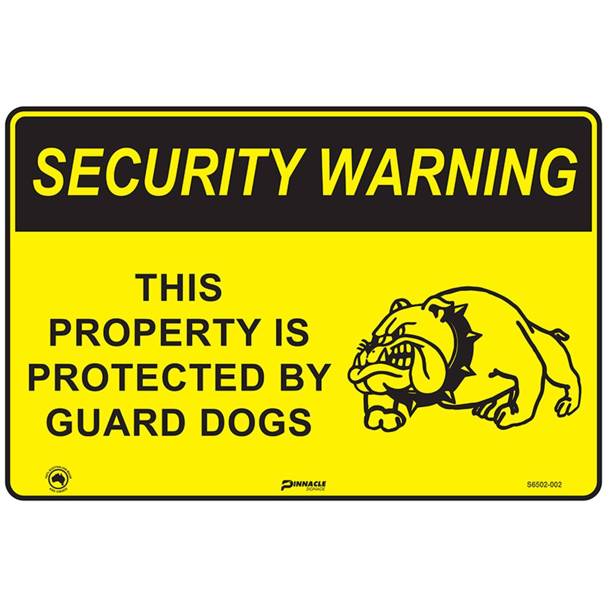 Pinnacle 600 x 400mm Metal Security Warning Guard Dogs Sign - Bunnings ...