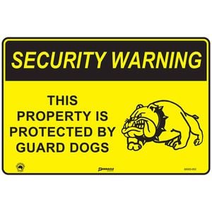 Pinnacle 600 x 400mm Metal Security Warning Guard Dogs Sign
