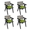 Levede 4Pcs Rattan Back dining Chairs - Green & Black