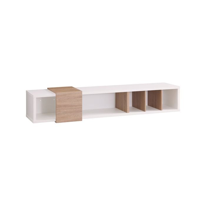 Tauris 1800mm White/oak Wall Mount Entertainment Unit, Tv Cabinet, Tv Unit