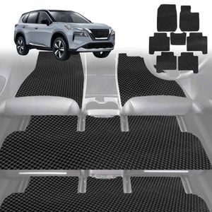 6D Diamond Car Floor Mats for Nissan X-TRAIL 2014-2022-Ultimate Set-Black-Outback GT