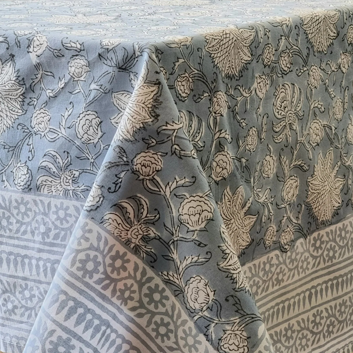Rectangle Tablecloth Table Cover Flower Pattern Dining Table Cloth Hamptons Blue - Bunnings ...