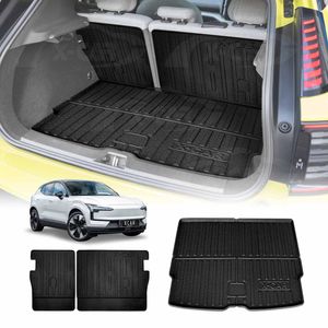Boot Liner Set For Volvo Ex30 2024-onwards All Weather Heavy Duty Car Trunk Back Seat Protector Cargo Kick Mats