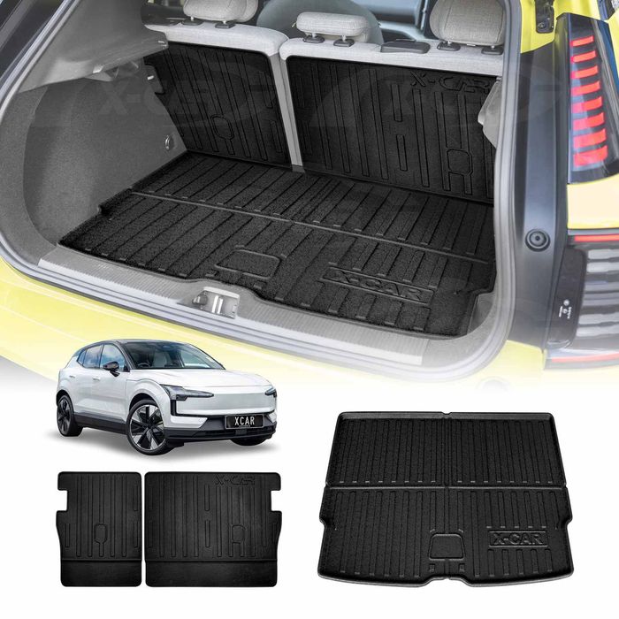 Boot Liner Set For Volvo Ex30 2024-onwards All Weather Heavy Duty Car Trunk Back Seat Protector Cargo Kick Mats