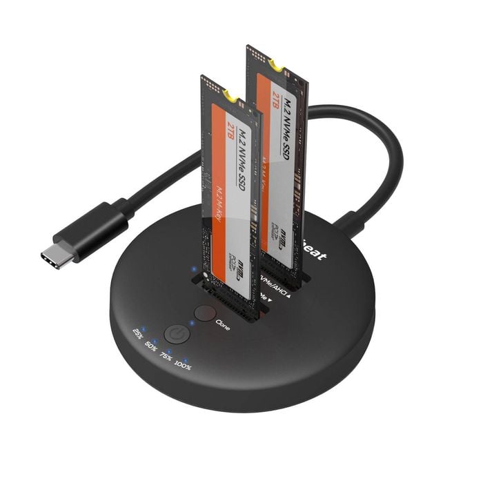 Mbeat H3 Usb 3.2 Gen2x2 20gbps Dual M.2 Nvme Ssd Dock With Clone Duplicator (black)