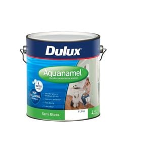 Dulux 4L Black Semi Gloss Water Based Aquanamel Enamel - 4L