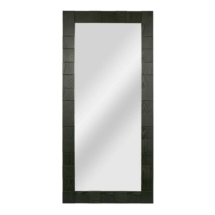 Belle Oak Wood/Glass Monument Floor Mirror 160x75cm - Black