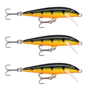 3x Rapala 3cm Original Floating Minnow Hard Body Fishing Lures - Perch