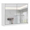Costway Double Mirrored Door Wide Medicine Cabinet Shelf Cupboard