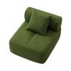 Ufurniture 1 Seater Armless Sofa Corduroy Modular Compressed Single Couch W/ Cushion No Assembly Green