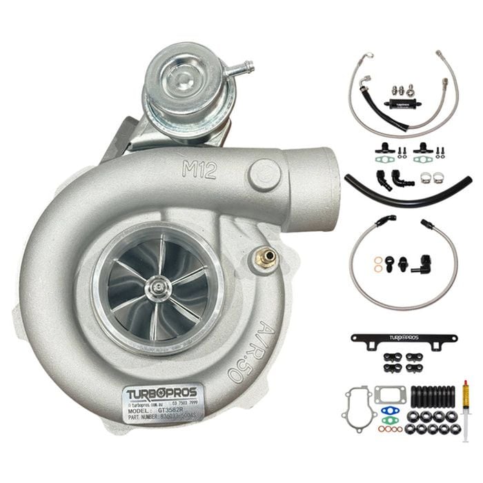Upgrade Billet Gt3582r Turbo Charger With Oil Feed, Return & Water Line And Bracket Kit For Ford Fpv Ba/bf F6 Barra 4.0l