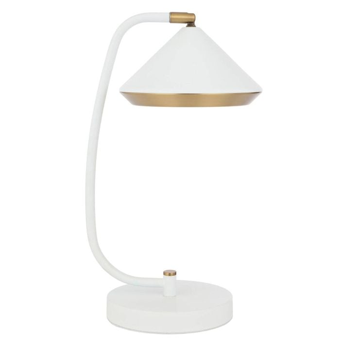 Telbix Larson Modern Table Desk Lamp Light Metal White Matte