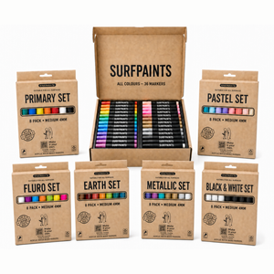 Surfpaints Starter Acrylic Marker Bundle - 12 x 8 Marker Packs, 96 Markers - Choose Bundle Starter