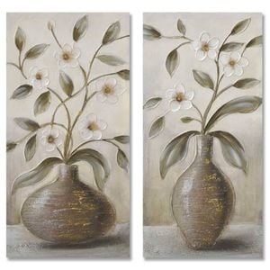 P&P Multicolour Flowers Vase Hand Painting Canvas For Wall Decorative Display