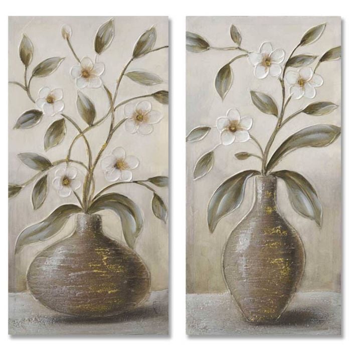 P&P Multicolour Flowers Vase Hand Painting Canvas For Wall Decorative Display