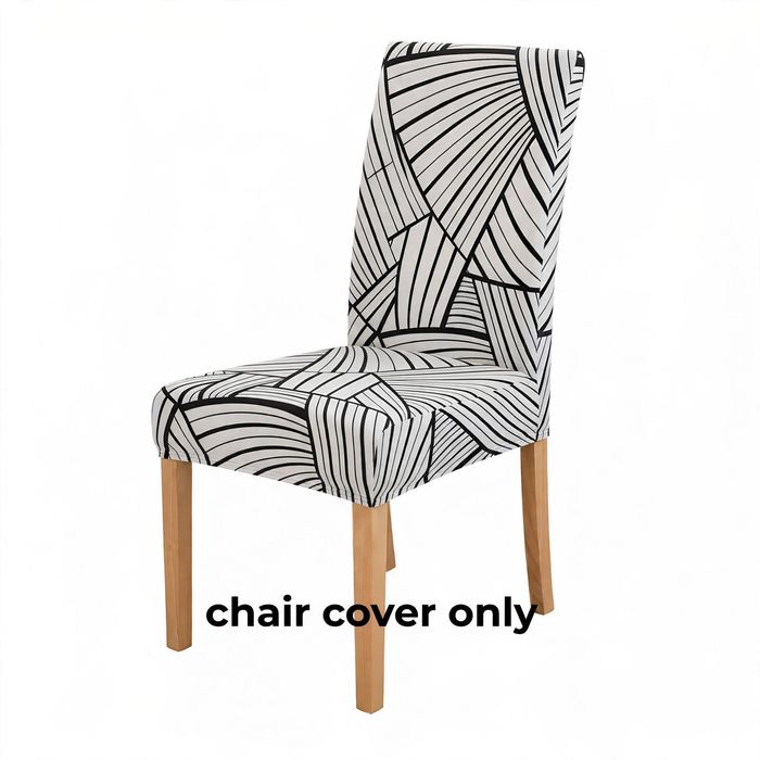 Anyseat Chair Cover White With 3d Stripe Pattern Elastic Slipcover Dining Decor