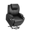 Advwin Lift Recliner Chair Padded Seat Sofa Couch PU Leather Lounge Armchair Black