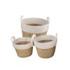 Living Today  3 Piece Cotton Rope Stripe Carry Handles Storage Baskets Set