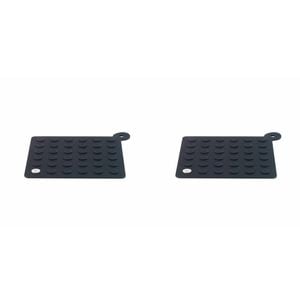 2PK Blomus Heat-Resistant Lap Silicone Coaster/Potholder Square 20x20cm Black