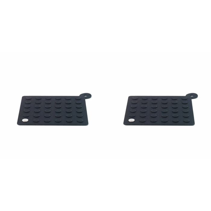 2PK Blomus Heat-Resistant Lap Silicone Coaster/Potholder Square 20x20cm Black