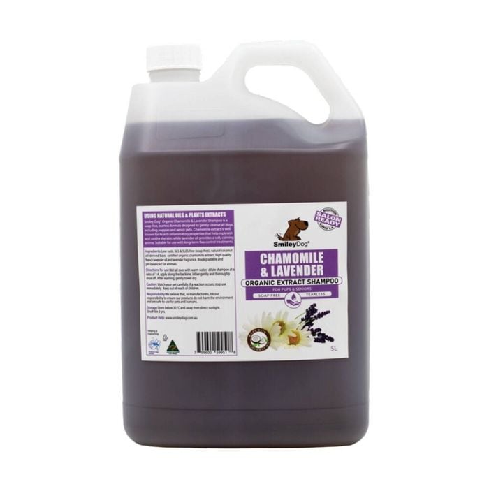 Smiley Dog Pet Grooming Cleaning Conditioner Bottle 5L Chamomile & Lavender