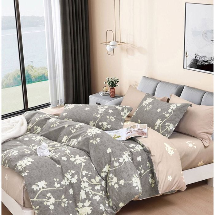 Ardor Amesbury Queen Quilt Cover Set Cotton Home Bedding Brown