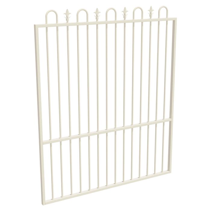 ProtectorAl 1201 - 1500 x 1800mm Surfmist Aluminium Garden Gate Loop And Spear With Mid Rail