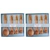 2x 4pc LVD Acacia/Metal Measuring Spoon Set Pineapple