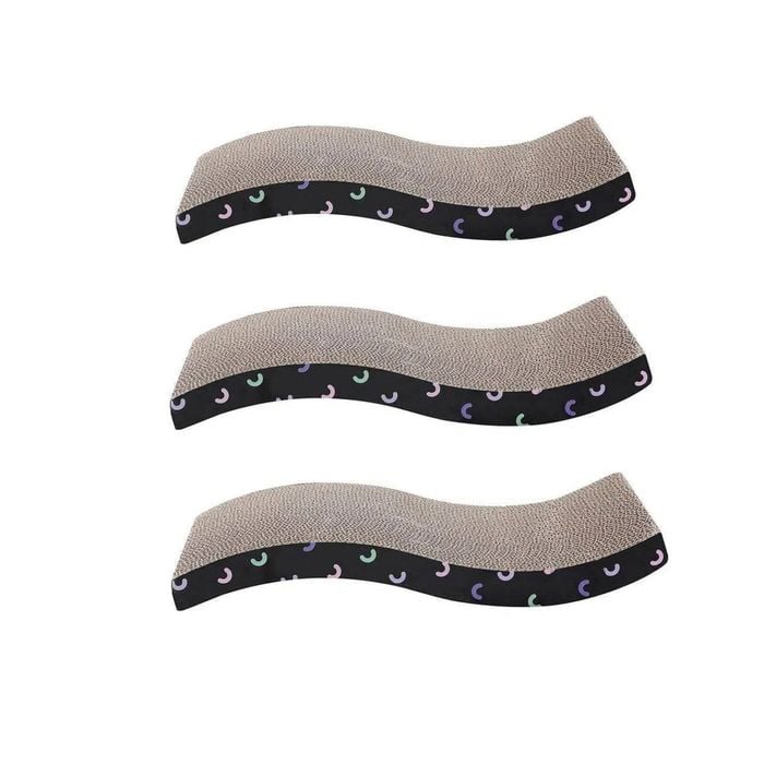 3 X Kitten Cat Scratch Pad Corrugated Card Board Toy Play Best Scratcher Mat