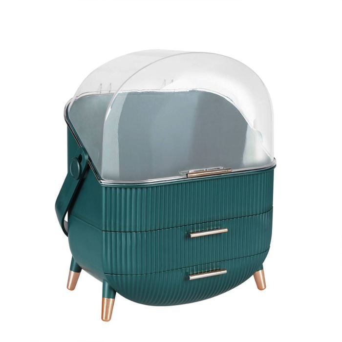 Makeup Storage Case Cosmetic Organiser Green