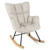 Costway Rocking Chair Modern Linen Armchair White